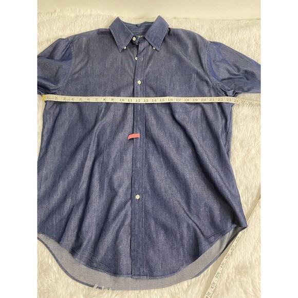 Ralph Lauren Button-Down Long Sleeve Blue Classic Fit Shirt Men's Size L  34/35 - Picture 6 of 14